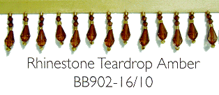 Rhinestone Teardrop Amber