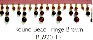 Round Bead Fringe Brown
