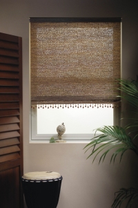 roller shades in rainforest fabric