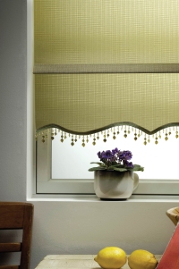 roller shades in Lattice fabric