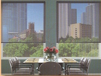 roller shades in a high rise