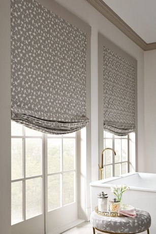 Horizons Soft Treatments Roman Shades Relaxed Soft Shade in Jillian, Grey